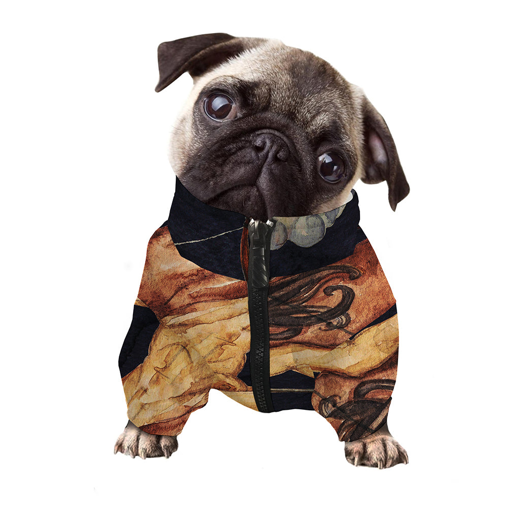 Watercolor Sagittarius Zodiac Sign Print Dog Zip Up Jacket