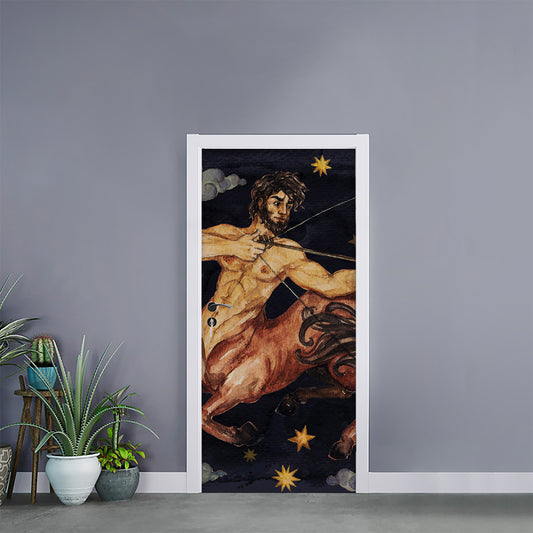 Watercolor Sagittarius Zodiac Sign Print Door Sticker