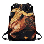 Watercolor Sagittarius Zodiac Sign Print Drawstring Backpack
