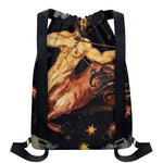 Watercolor Sagittarius Zodiac Sign Print Drawstring Backpack