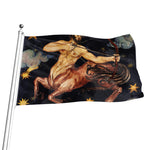 Watercolor Sagittarius Zodiac Sign Print Flag
