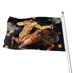 Watercolor Sagittarius Zodiac Sign Print Flag