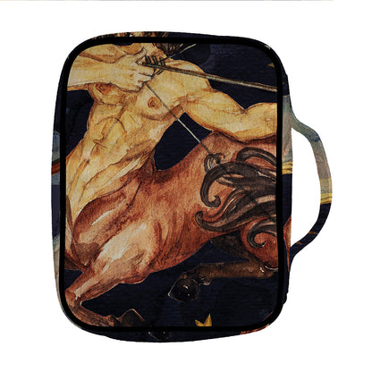 Watercolor Sagittarius Zodiac Sign Print Front Pocket Bible Bag