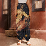 Watercolor Sagittarius Zodiac Sign Print Harem Pants