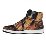 Watercolor Sagittarius Zodiac Sign Print High Top Leather Sneakers