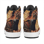 Watercolor Sagittarius Zodiac Sign Print High Top Leather Sneakers
