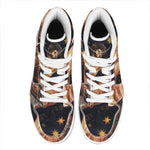 Watercolor Sagittarius Zodiac Sign Print High Top Leather Sneakers