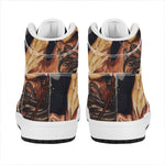 Watercolor Sagittarius Zodiac Sign Print High Top Leather Sneakers