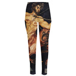 Watercolor Sagittarius Zodiac Sign Print High-Waisted Pocket Leggings