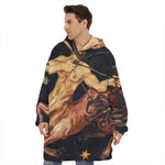 Watercolor Sagittarius Zodiac Sign Print Hoodie Blanket