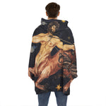 Watercolor Sagittarius Zodiac Sign Print Hoodie Blanket