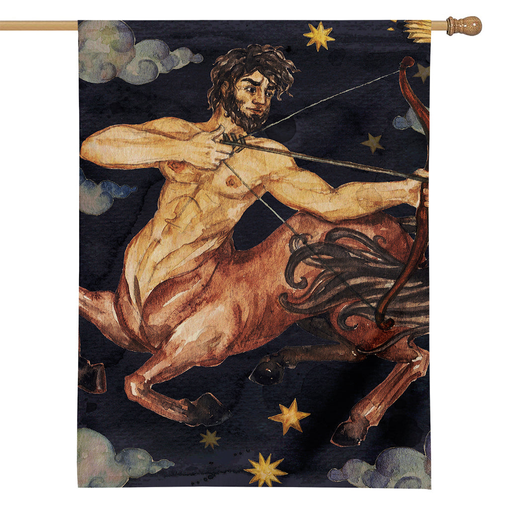 Watercolor Sagittarius Zodiac Sign Print House Flag