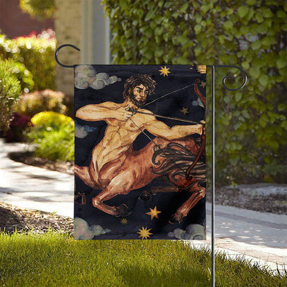 Watercolor Sagittarius Zodiac Sign Print House Flag