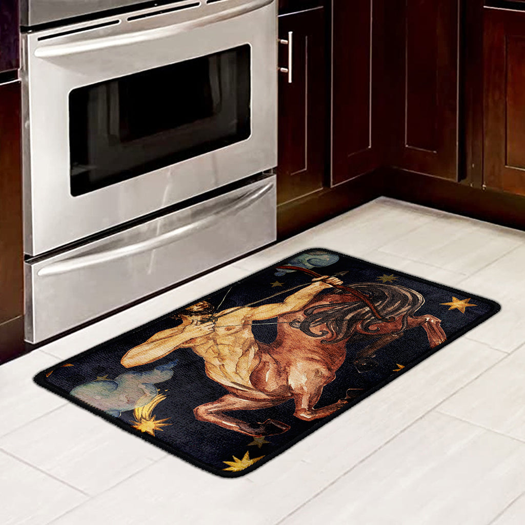 Watercolor Sagittarius Zodiac Sign Print Kitchen Mat