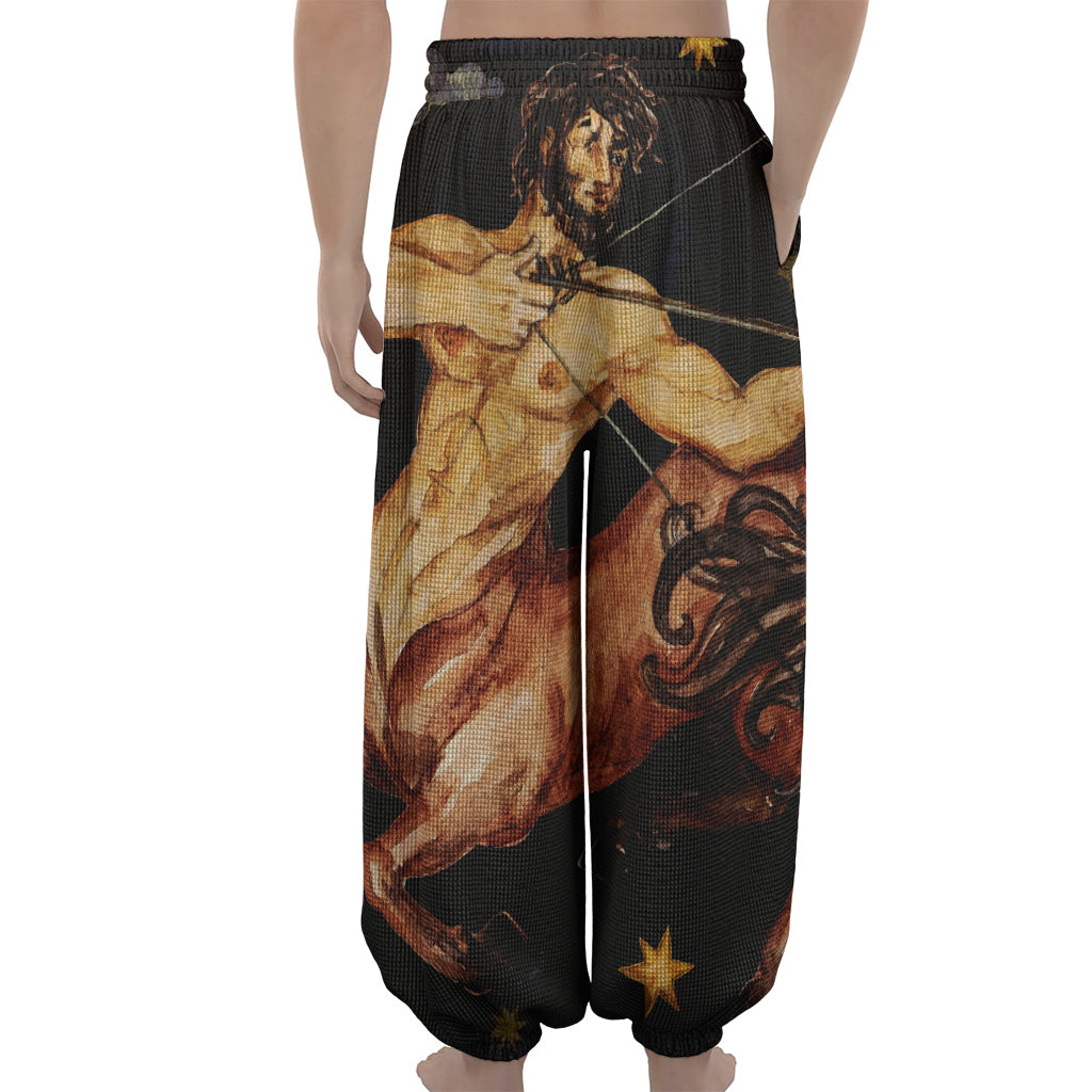 Watercolor Sagittarius Zodiac Sign Print Lantern Pants