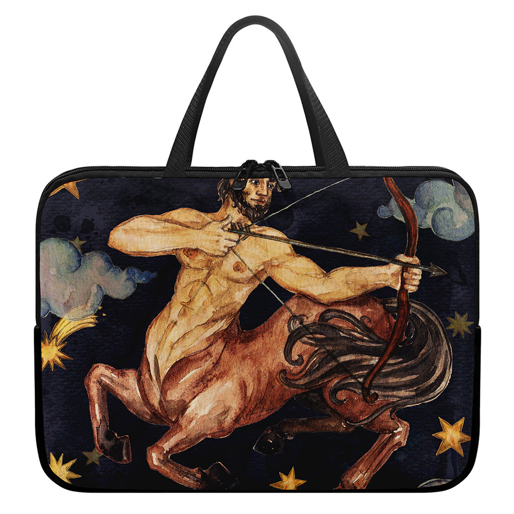 Watercolor Sagittarius Zodiac Sign Print Laptop Sleeve With Handle