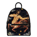 Watercolor Sagittarius Zodiac Sign Print Leather Backpack