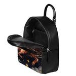 Watercolor Sagittarius Zodiac Sign Print Leather Backpack