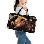 Watercolor Sagittarius Zodiac Sign Print Leather Duffle Bag