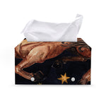 Watercolor Sagittarius Zodiac Sign Print Leather Tissue Box Cover
