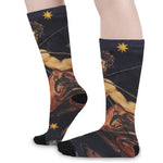 Watercolor Sagittarius Zodiac Sign Print Long Socks