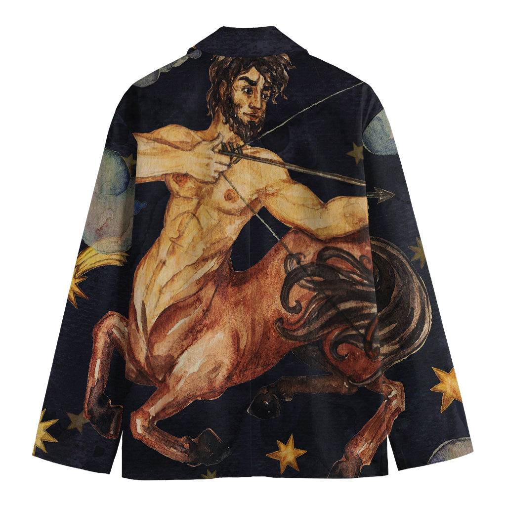 Watercolor Sagittarius Zodiac Sign Print Men's Blazer