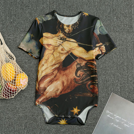 Watercolor Sagittarius Zodiac Sign Print Men's Bodysuit