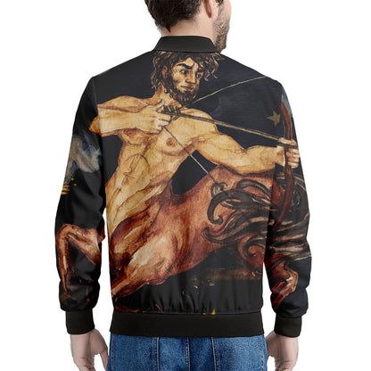 Watercolor Sagittarius Zodiac Sign Print Men's Bomber Jacket