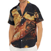 Watercolor Sagittarius Zodiac Sign Print Men's Deep V-Neck Shirt