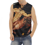 Watercolor Sagittarius Zodiac Sign Print Men's Fitness Tank Top