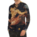 Watercolor Sagittarius Zodiac Sign Print Men's Long Sleeve Rash Guard