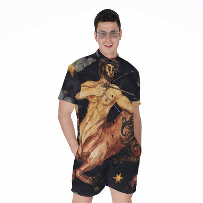 Watercolor Sagittarius Zodiac Sign Print Men's Rompers