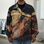 Watercolor Sagittarius Zodiac Sign Print Men's Shirt Jacket