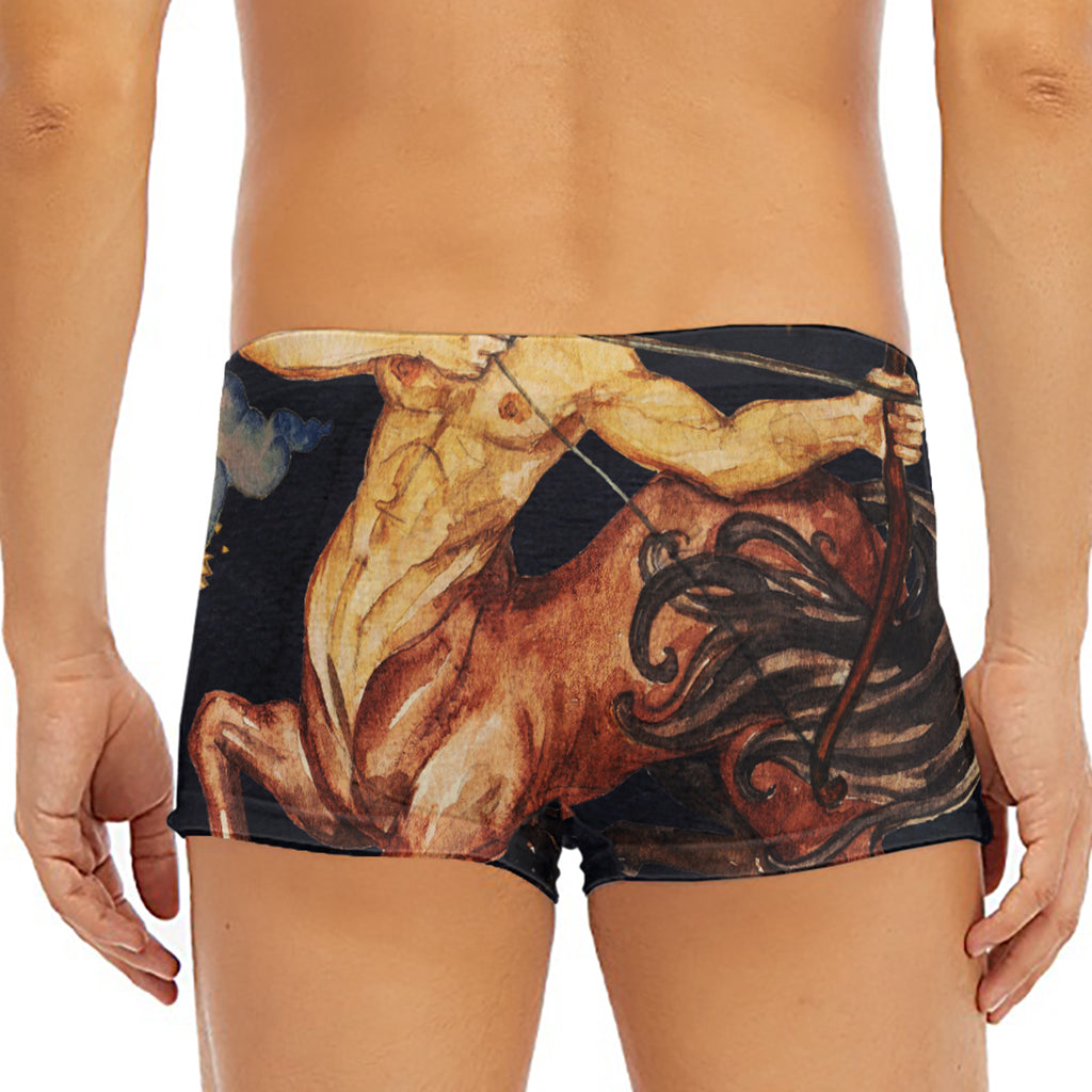 Watercolor Sagittarius Zodiac Sign Print Men's Short Boxer Briefs