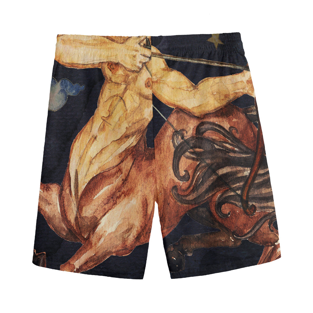 Watercolor Sagittarius Zodiac Sign Print Men's Sports Shorts