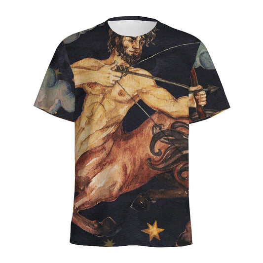 Watercolor Sagittarius Zodiac Sign Print Men's Sports T-Shirt