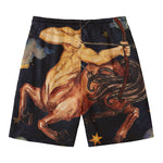 Watercolor Sagittarius Zodiac Sign Print Men's Swim Trunks