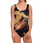 Watercolor Sagittarius Zodiac Sign Print One Piece Swimsuit