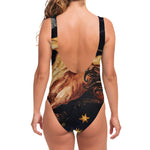 Watercolor Sagittarius Zodiac Sign Print One Piece Swimsuit