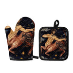 Watercolor Sagittarius Zodiac Sign Print Oven Mitt And Pot Holder Set