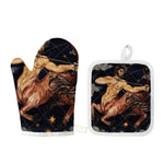 Watercolor Sagittarius Zodiac Sign Print Oven Mitt And Pot Holder Set