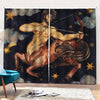 Watercolor Sagittarius Zodiac Sign Print Pencil Pleat Curtains