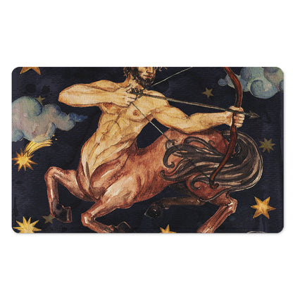 Watercolor Sagittarius Zodiac Sign Print Polyester Doormat