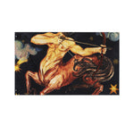 Watercolor Sagittarius Zodiac Sign Print Polyester Flag