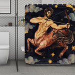 Watercolor Sagittarius Zodiac Sign Print Polyester Shower Curtain