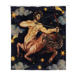 Watercolor Sagittarius Zodiac Sign Print Polyester Shower Curtain