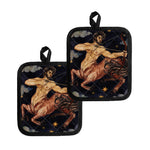 Watercolor Sagittarius Zodiac Sign Print Pot Holders