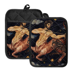 Watercolor Sagittarius Zodiac Sign Print Pot Holders With Pocket