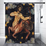 Watercolor Sagittarius Zodiac Sign Print Premium Shower Curtain