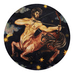Watercolor Sagittarius Zodiac Sign Print Round Blanket